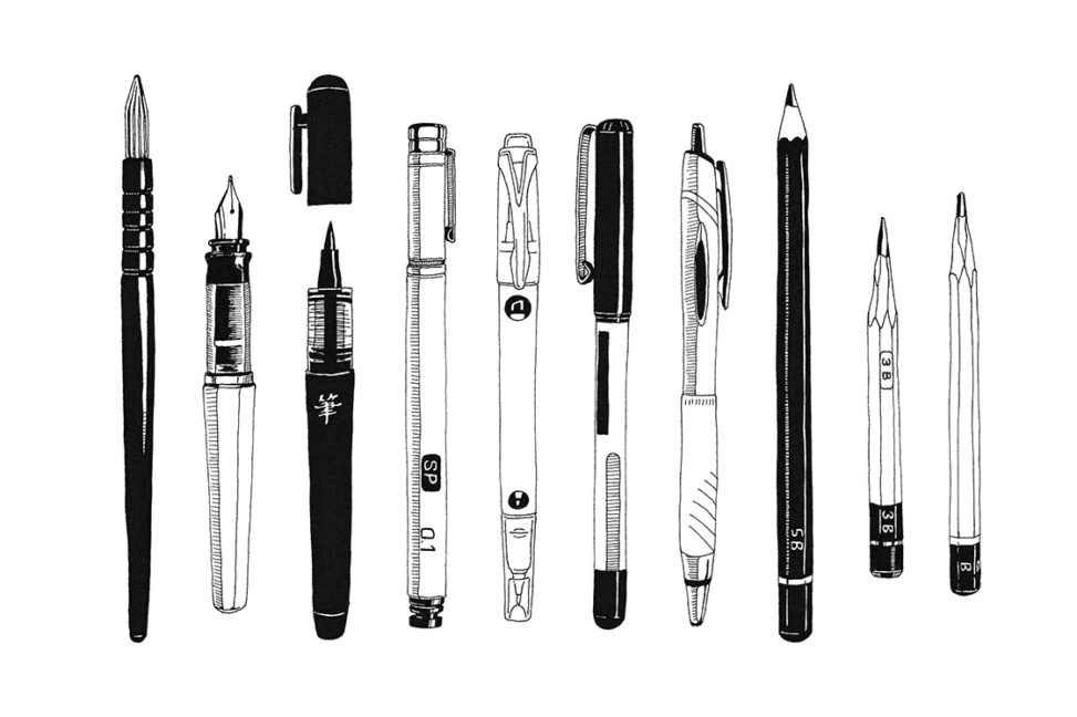 ペンと鉛筆